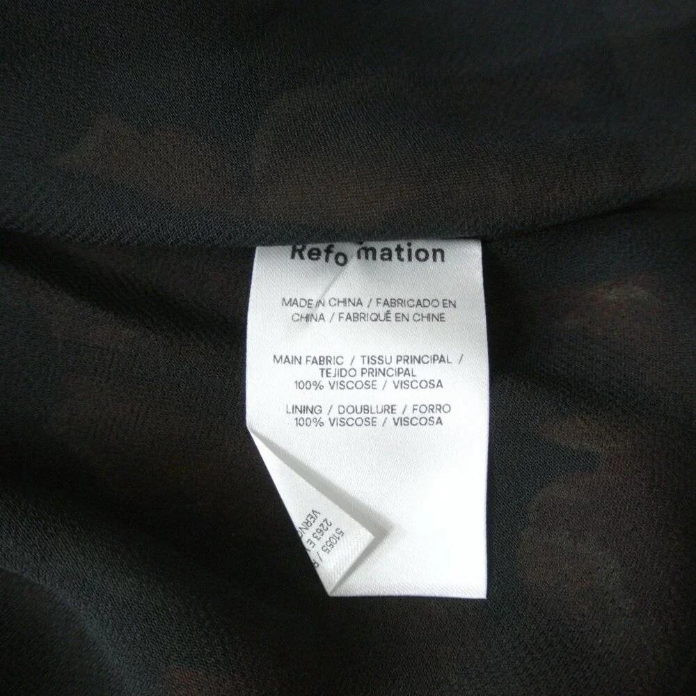 NEW Reformation Layla Skirt in Consuelo Black Floral Midi Size 6 #1629 - Picture 6 of 8